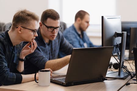 group young business people working office 10